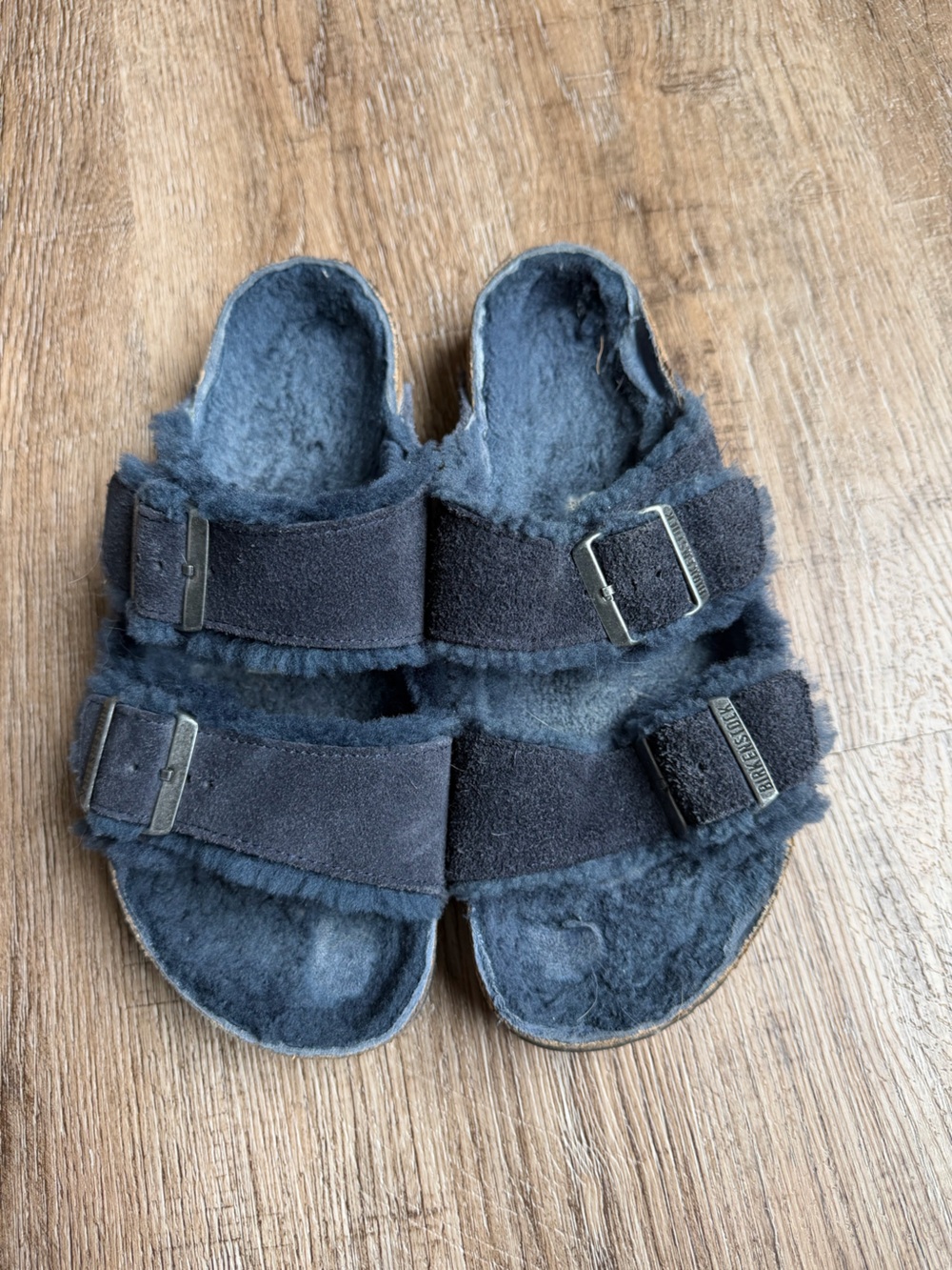 Women’s Fuzzy Blue Birkenstock Sandals